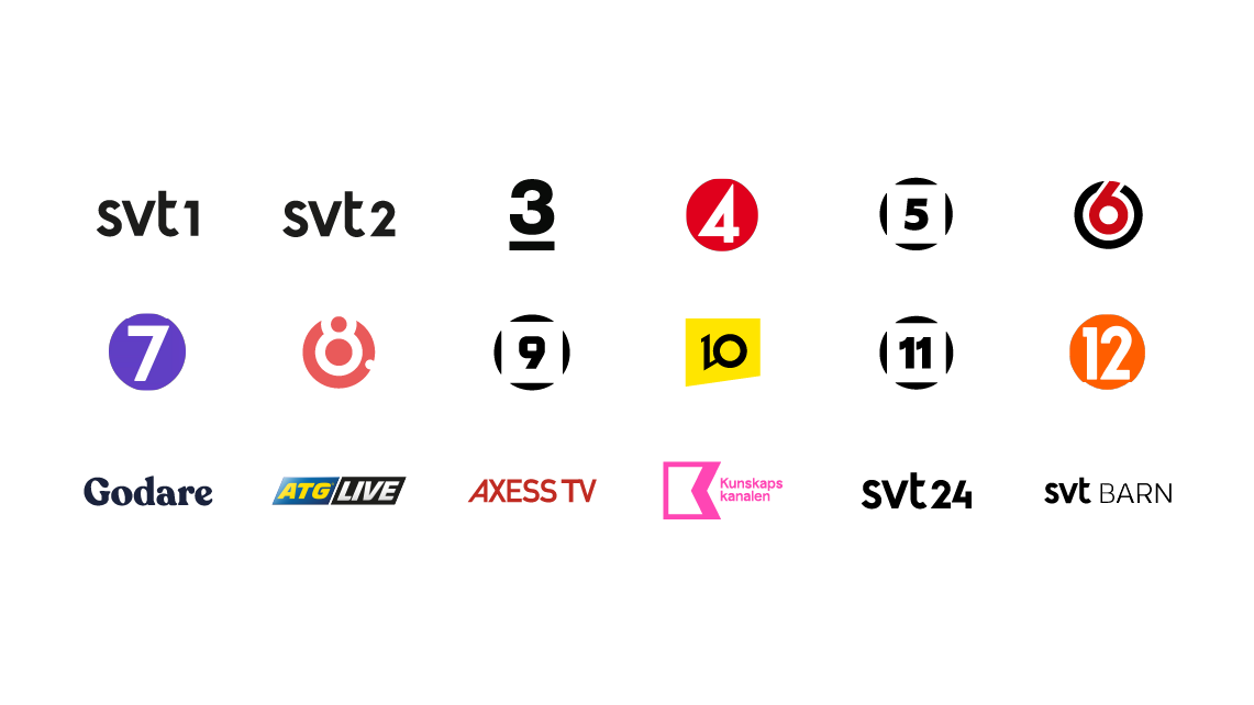 18 svenska tv-kanaler ingår!